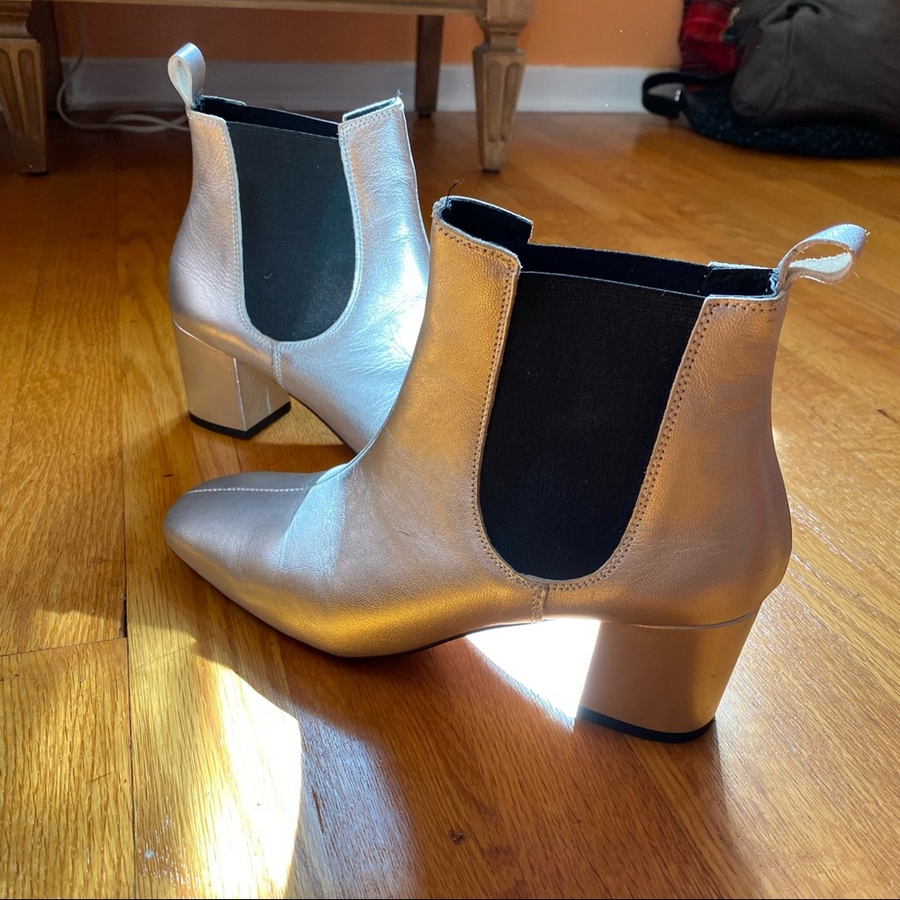 TopShop Silver Leather Boots